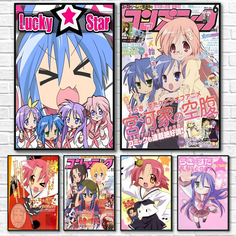 Anime L-Lucky S-Star Cute Girl Poster Sticky Wall Art Printing Waterproof Home Living Bed Room Bar Aesthetic Decor Anime L-Lucky S-Star Cute Girl Poster Sticky Wall Art Printing Waterproof Home Living Bed Room Bar Aesthetic Decor